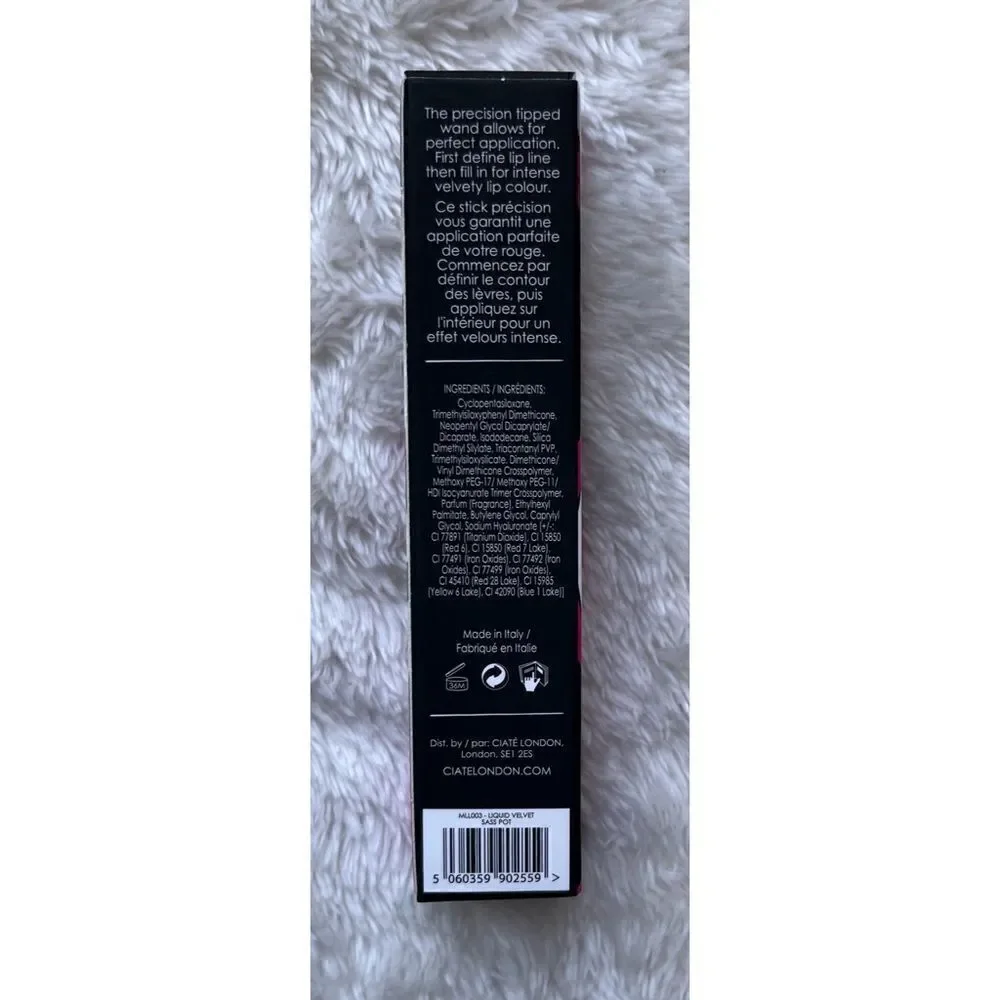NIB Ciate London Liquid Velvet Lipstick Moisturizing Matte Liquid Lipstick